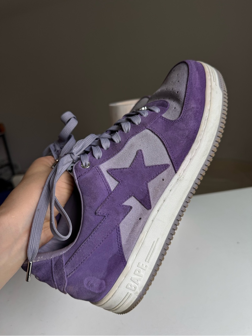 BAPE Bapesta Purple Suede Low-Top Sneakers Size 13